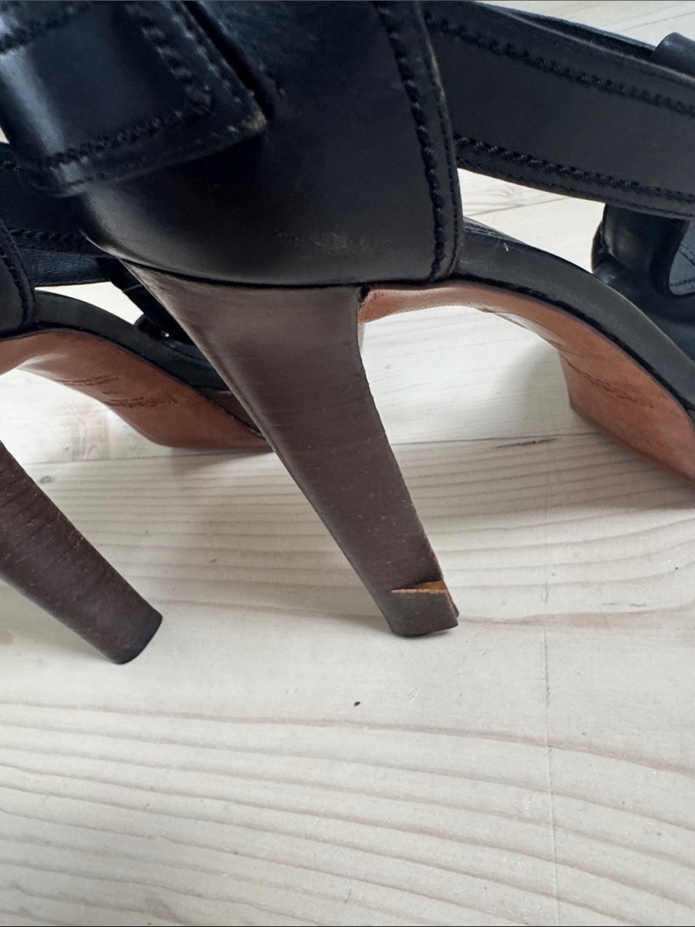 YSL black leather heels Sz. 39 - Picture 4 of 5